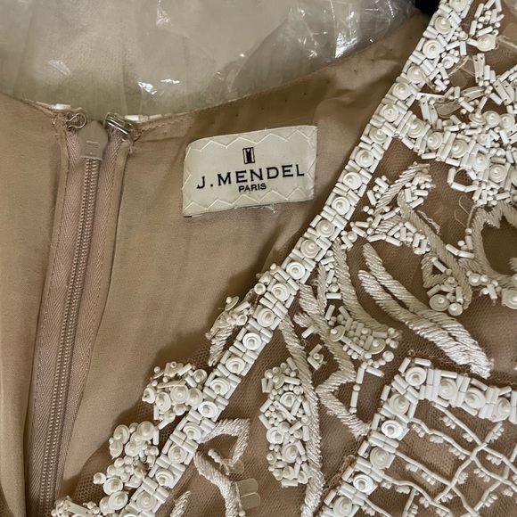 Selling this J Mendel white beaded gown in a size 10. Worn once. - Picture 4 of 4